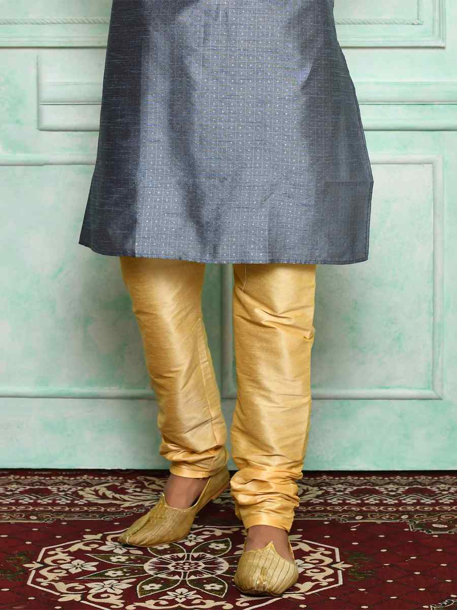 Gray Brocade Woven Festival Kurta