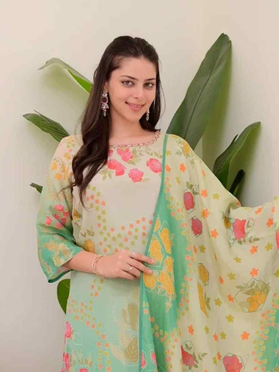 Green Aasam Silk Embroidery Party Wedding Festival Casual Ready Pant Salwar Kameez