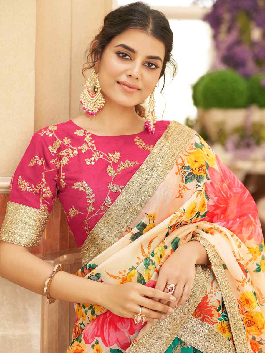 Green Art Silk Embroidered Engagement Wedding Heavy Border Lehenga Choli