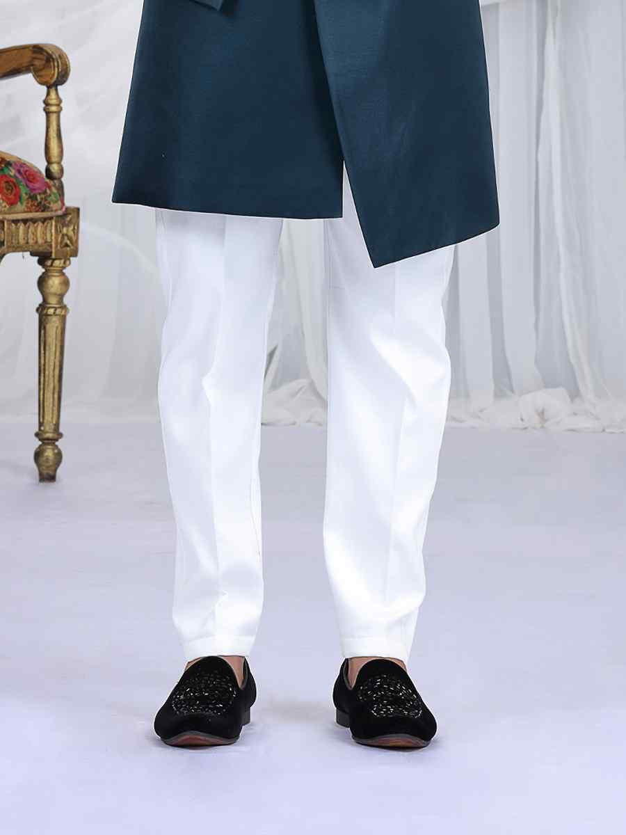 Green Art Silk Embroidered Festival Wedding Mens Sherwani