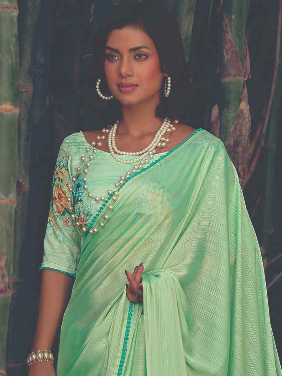 Green Art Silk Handwoven Party Festival Classic Style Saree