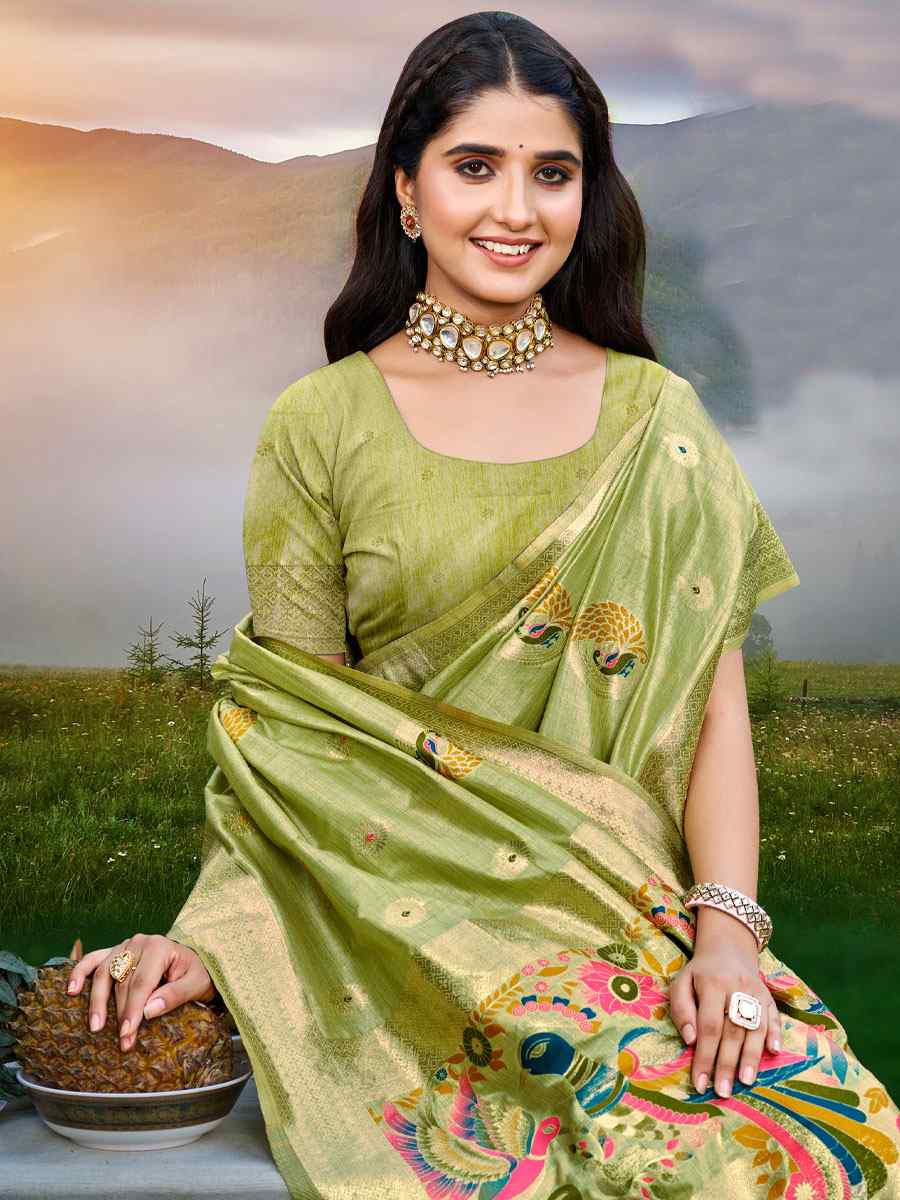 Green Assam Silk Handwoven Traditional Bridal Reception Festival Wedding Fancy Classic Style Sarees