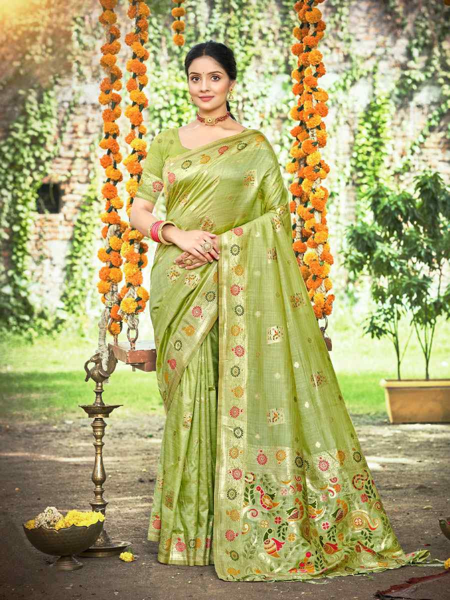 Green Assam Silk Handwoven Traditional Bridal Reception Festival Wedding Fancy Classic Style Sarees