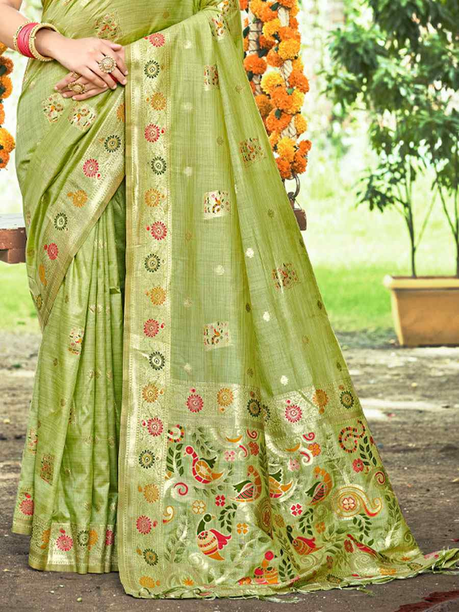Green Assam Silk Handwoven Traditional Bridal Reception Festival Wedding Fancy Classic Style Sarees