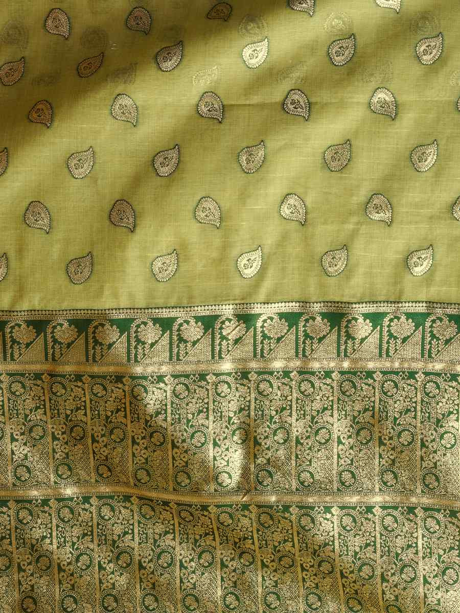 Green Banarasi Silk Handwoven Casual Reception Festival Wedding Fancy Heavy Border Saree