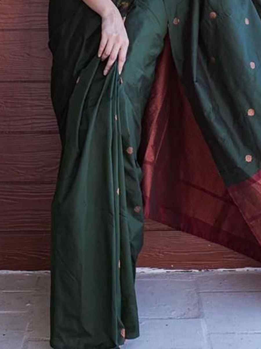 Green Banarasi Silk Handwoven Party Festival Wedding Traditional Fancy Classic Style Sarees