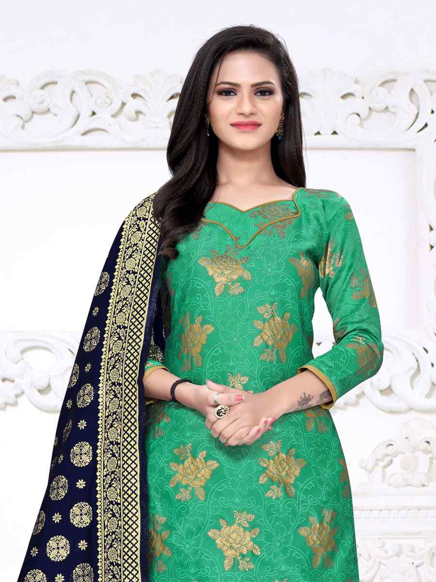 Green Banarasi Silk Handwoven Wedding Festival Churidar Salwar Kameez