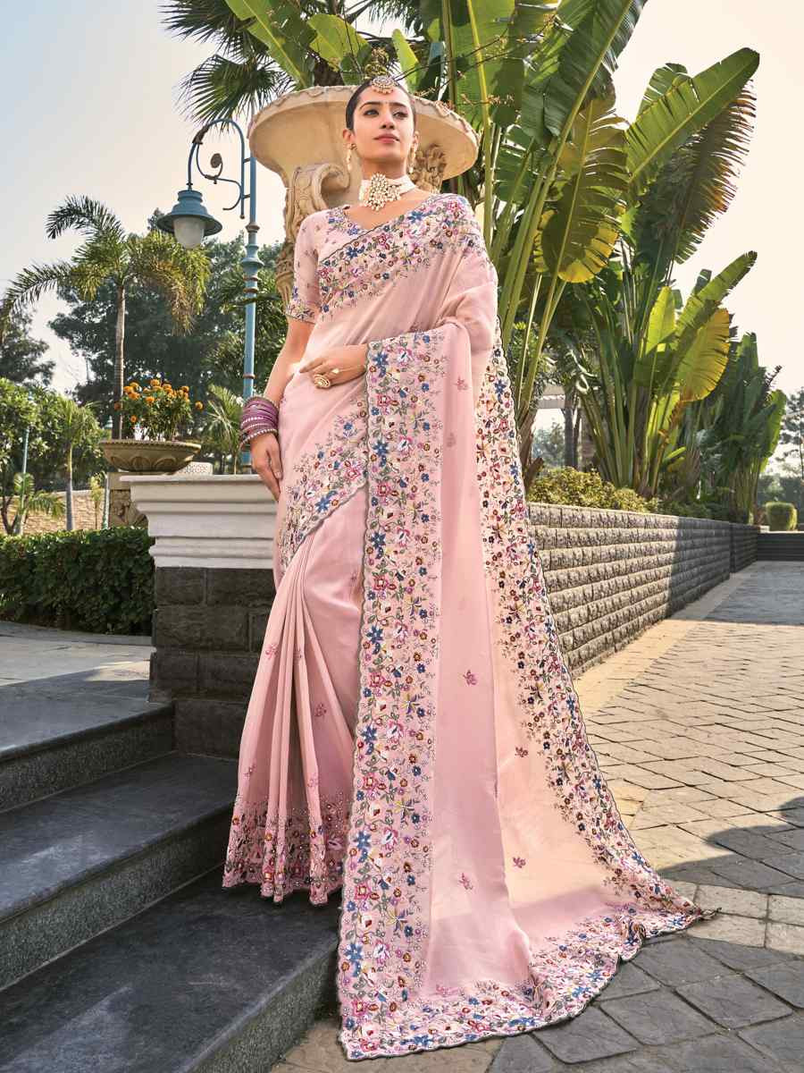 Green Banarasi Zari Embroidered Festival Party Classic Style Saree