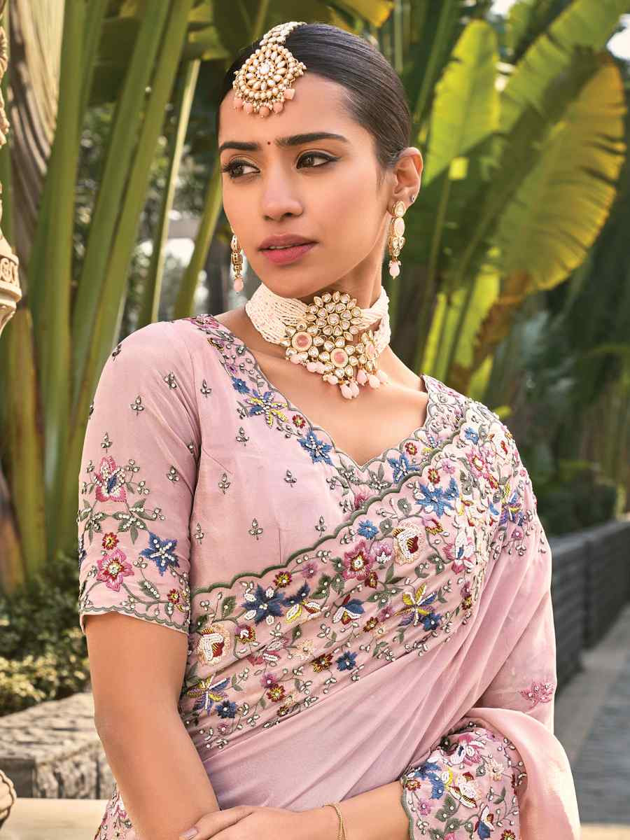 Green Banarasi Zari Embroidered Festival Party Classic Style Saree