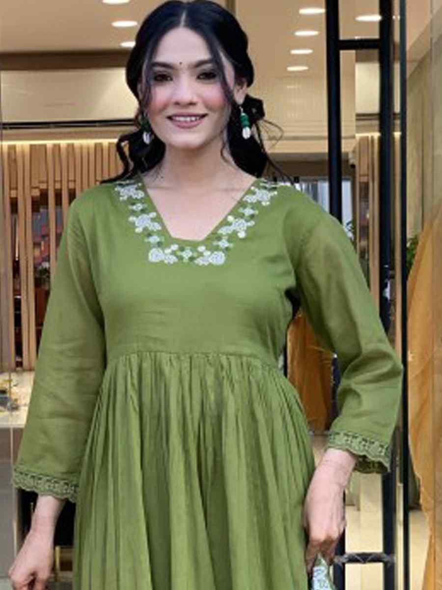 Green Bitalian Embroidered Festival Mehendi Ready Pant Salwar Kameez