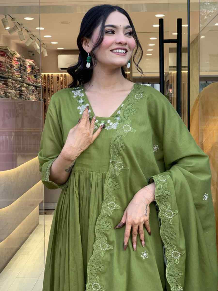 Green Bitalian Embroidered Festival Mehendi Ready Pant Salwar Kameez