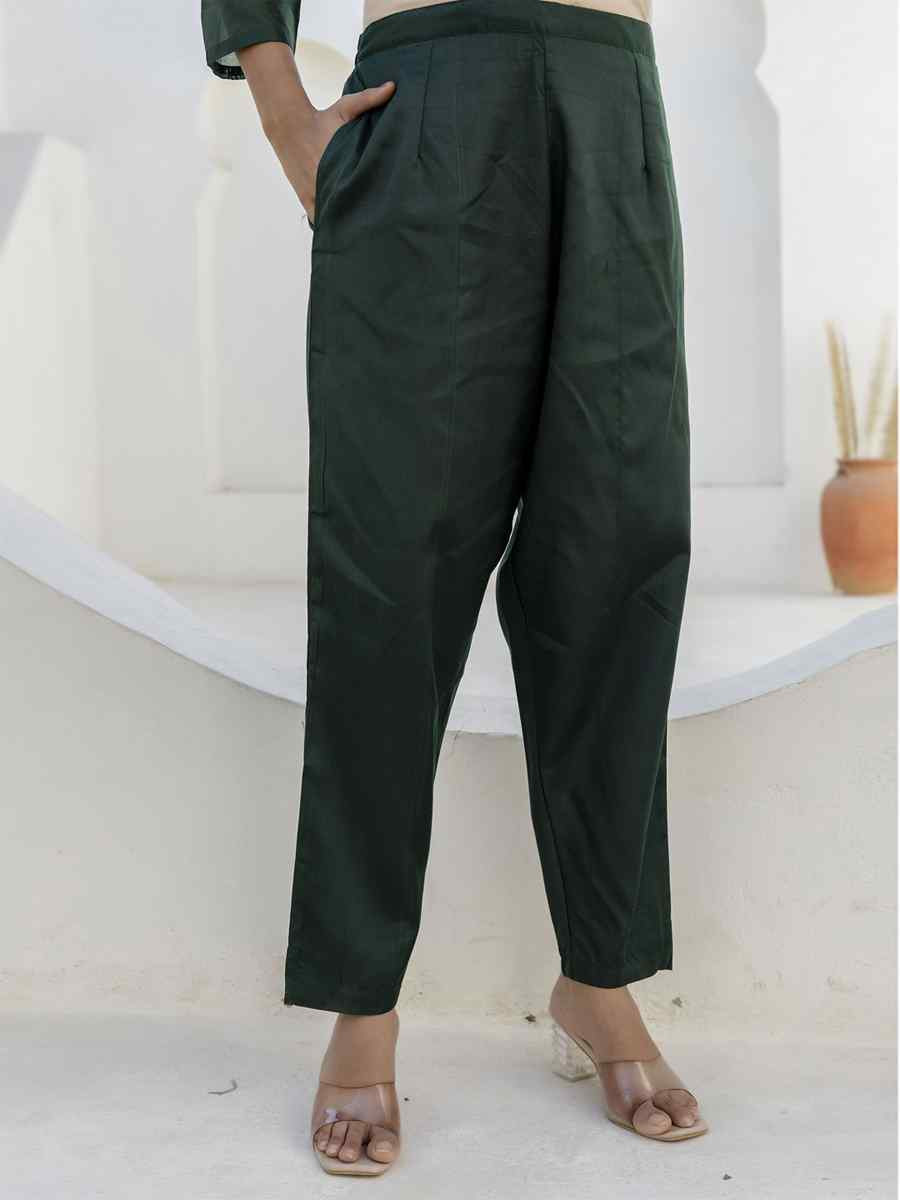 Green Chanderi Silk Embroidery Party Wedding Festival Casual Ready Pant Salwar Kameez