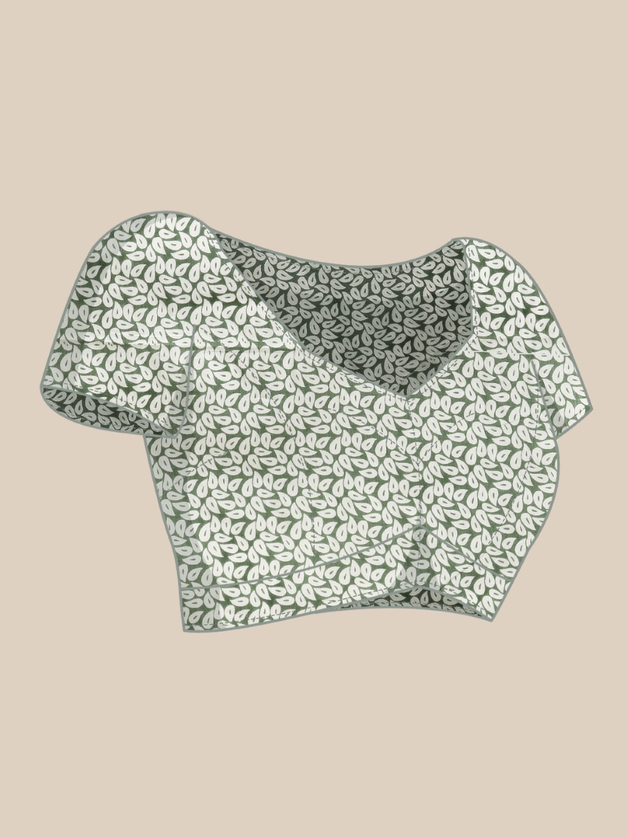 Green Cotton Printed Festival Casual Contemporary Sarees