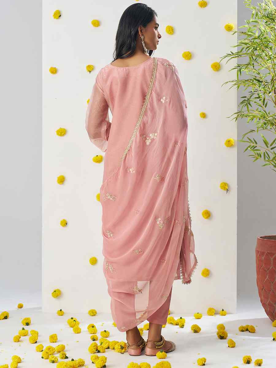 Green Fancy Crush Embroidered Party Casual Ready Pant Salwar Kameez