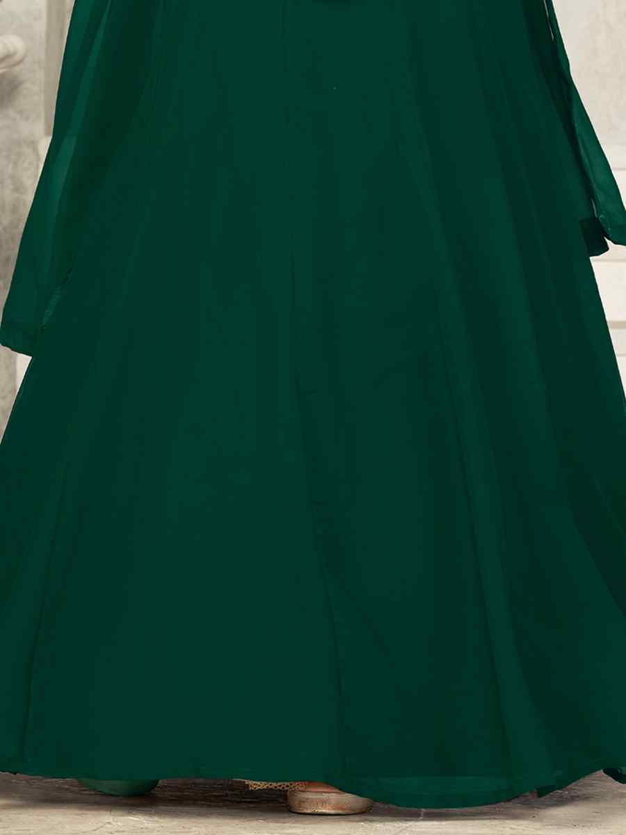 Green Georgette Embroidered Festival Wedding Circular Lehenga Choli