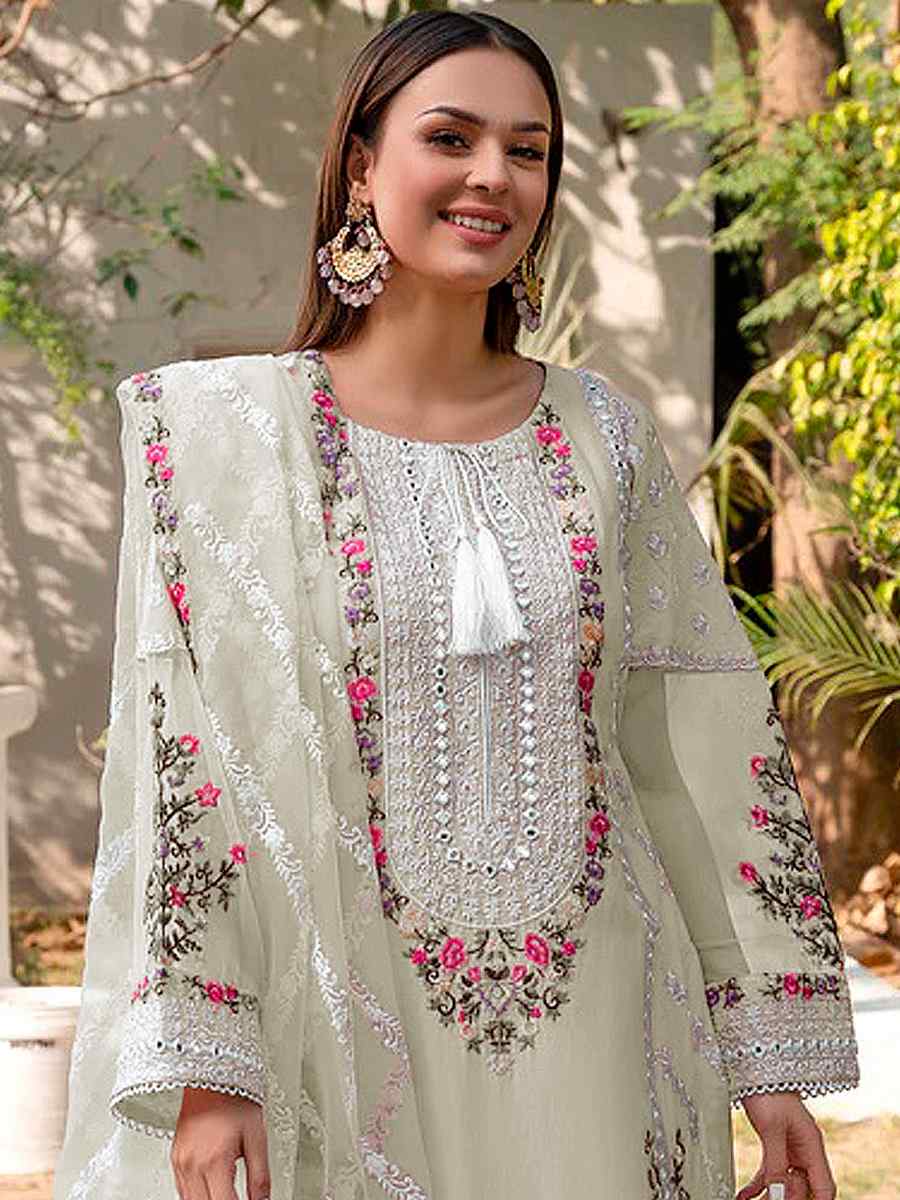 Green Georgette Embroidered Festival Wedding Pant Salwar Kameez