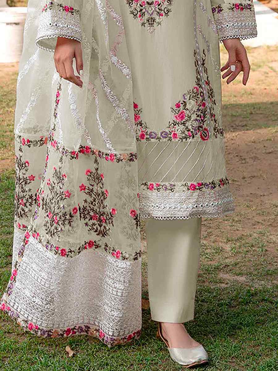 Green Georgette Embroidered Festival Wedding Pant Salwar Kameez