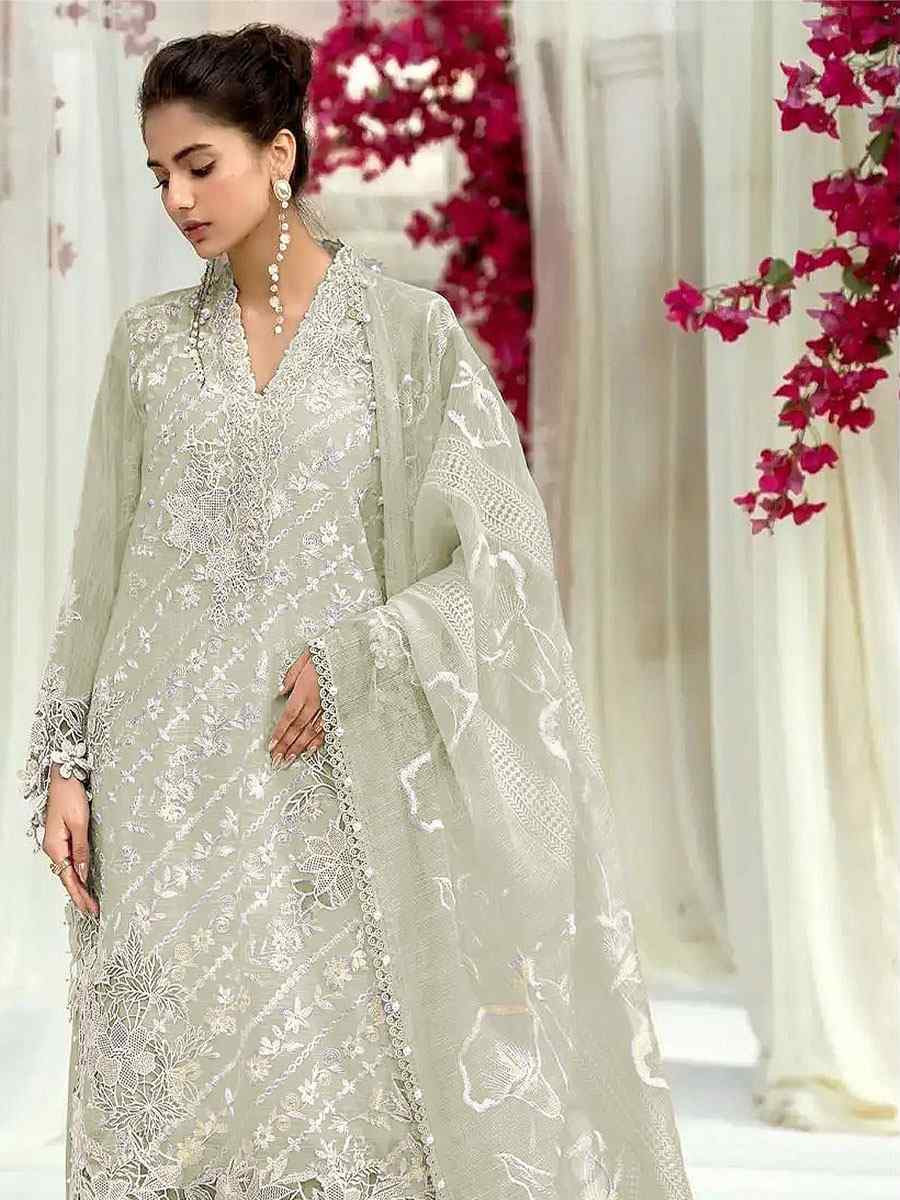 Green Georgette Embroidered Festival Wedding Pant Salwar Kameez