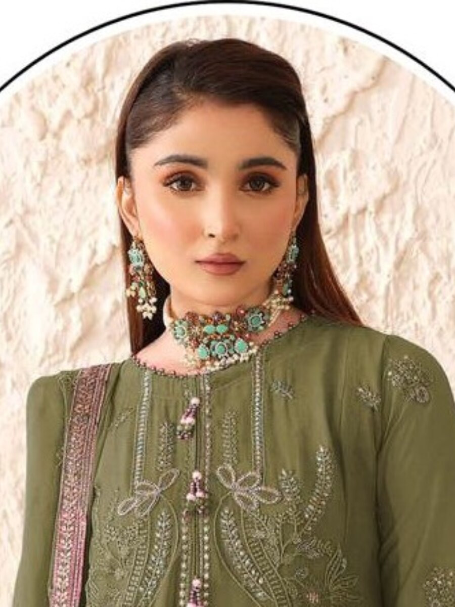 Green Georgette Embroidery Zari Sequins Wedding Festival Party Casual Pant Salwar Kameez