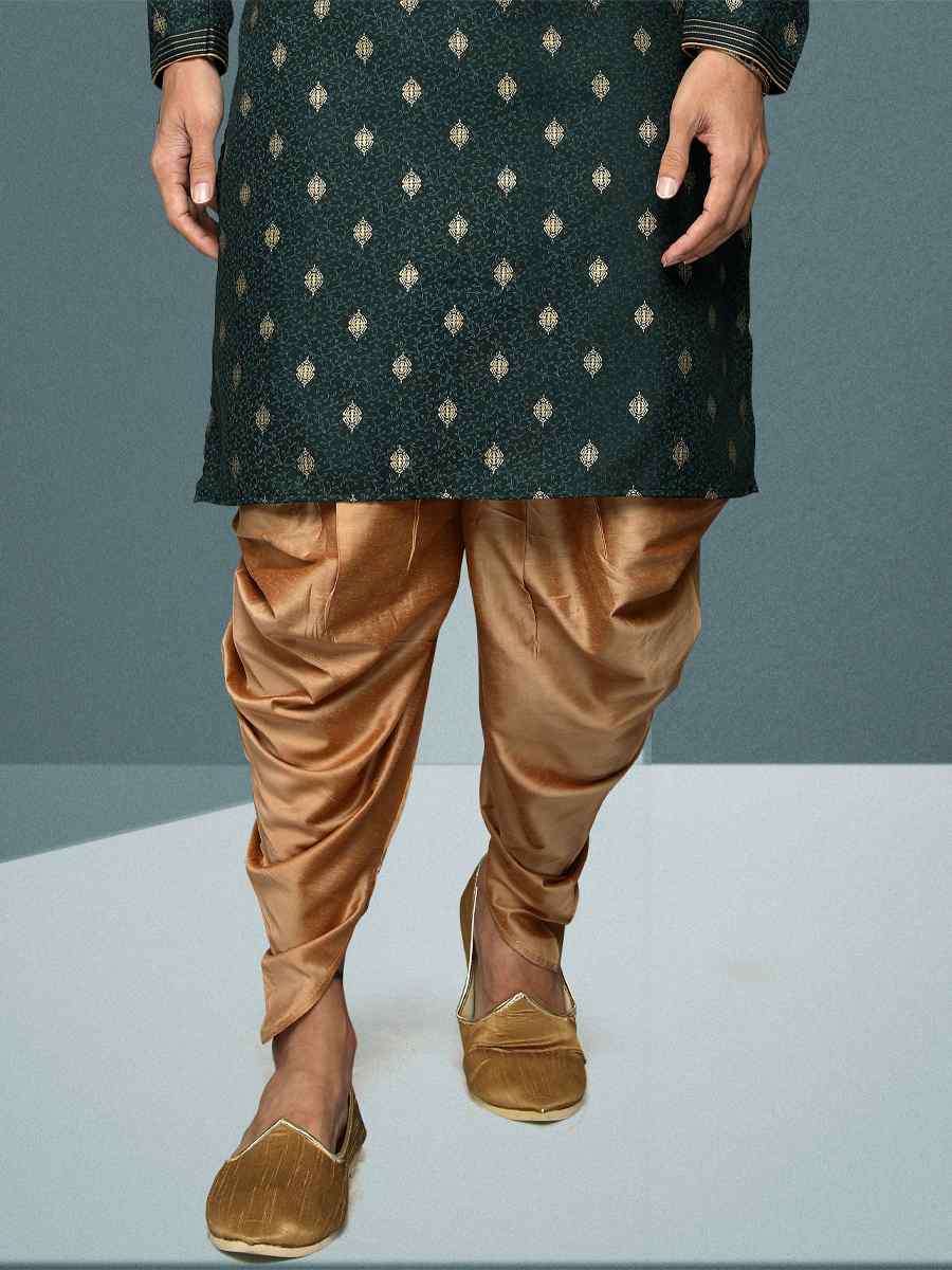 Green Hand Loomed In Rich Yarns Of Cotton Printed Festival Kurta