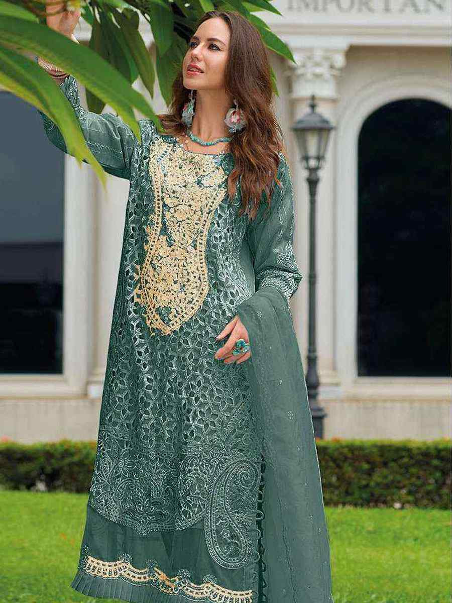 Green Heavy Naylon Embroidered Festival Wedding Pant Salwar Kameez