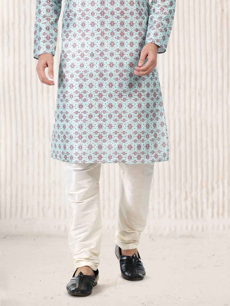 Green Jacquard Banarasi Silk Woven Festival Wedding Kurta