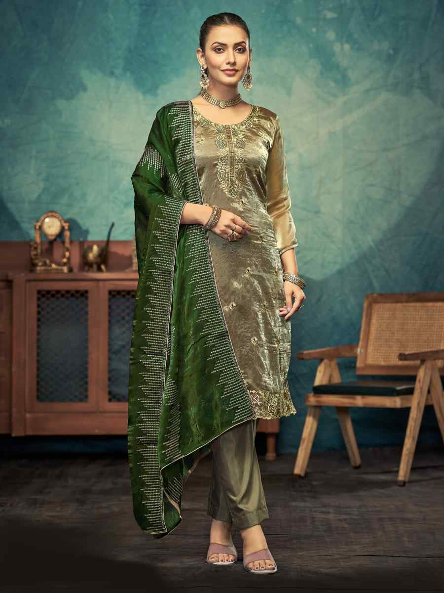 Green Jimmy Choo Embroidered Festival Wedding Pant Salwar Kameez