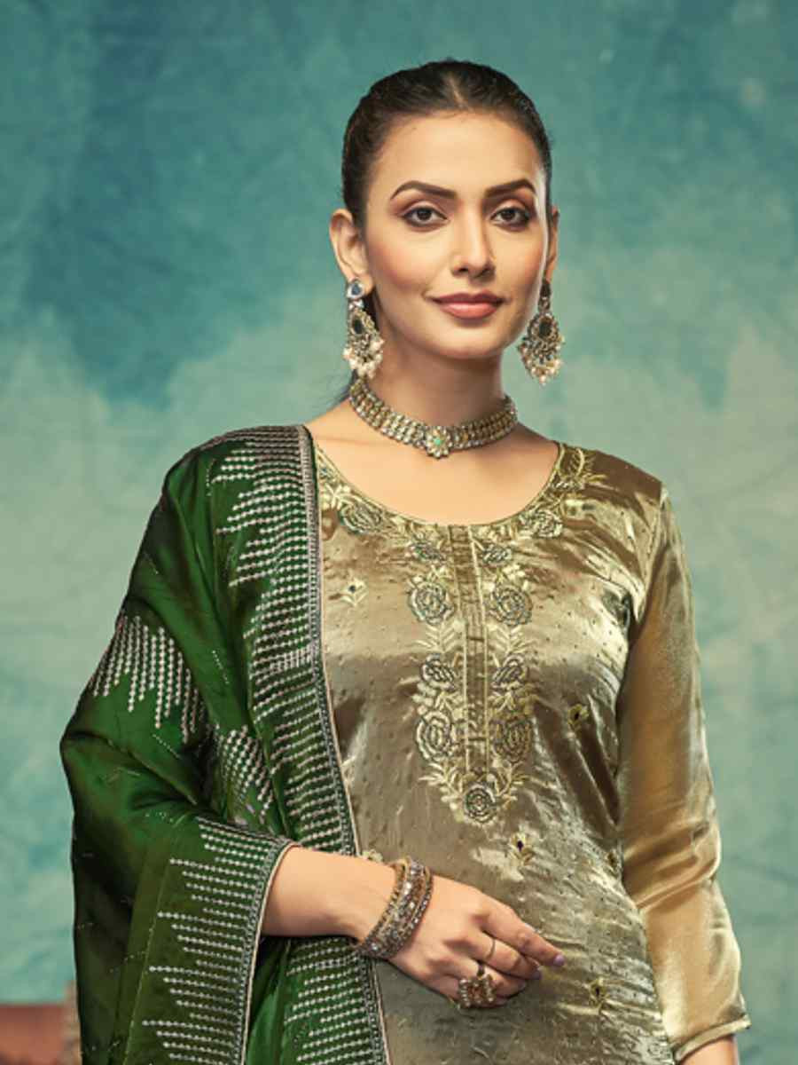 Green Jimmy Choo Embroidered Festival Wedding Pant Salwar Kameez