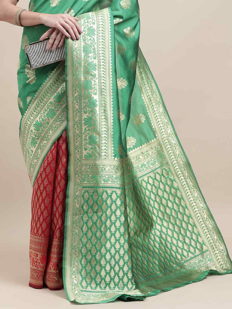 Green Kanjivaram Silk Handwoven Wedding Festival Heavy Border Saree