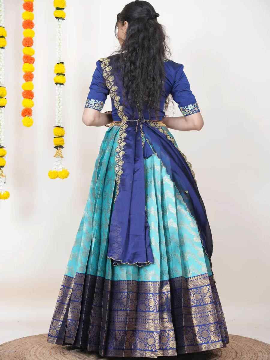 Green Kanjiveram Silk Handwoven Bridal Festival Reception Wedding Traditional Heavy Border Lehenga Choli