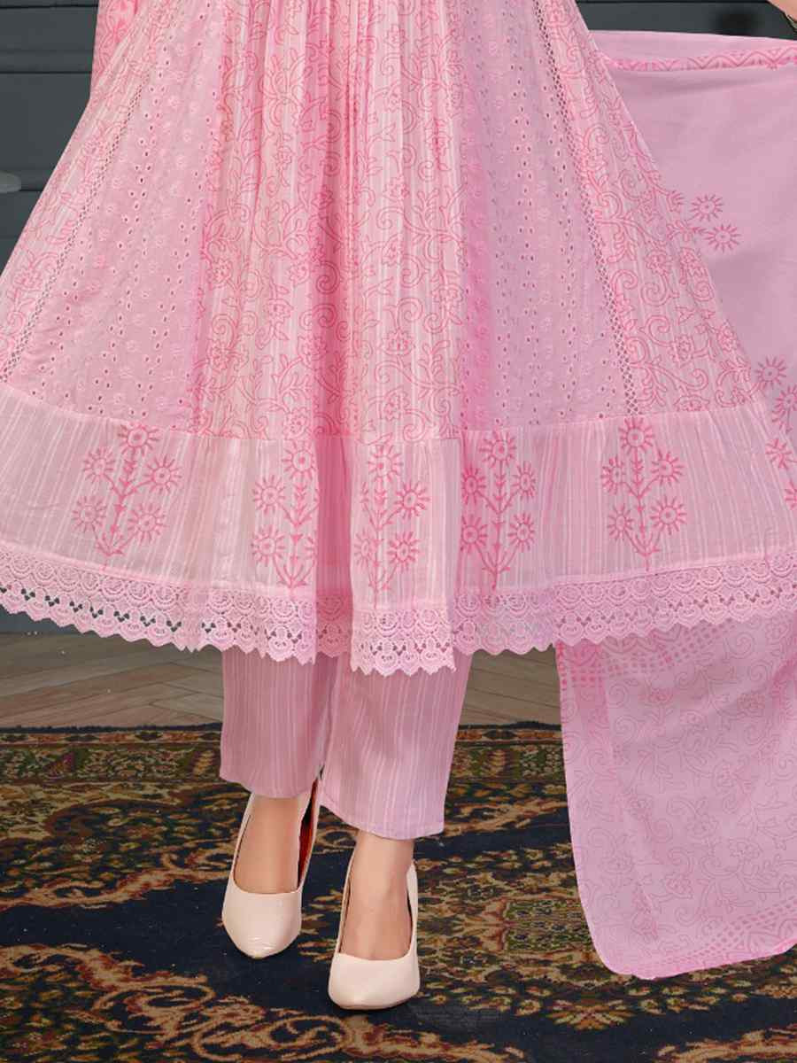 Green khadi Cotton Embroidery Party Wedding Festival Casual Ready Anarkali Salwar Kameez