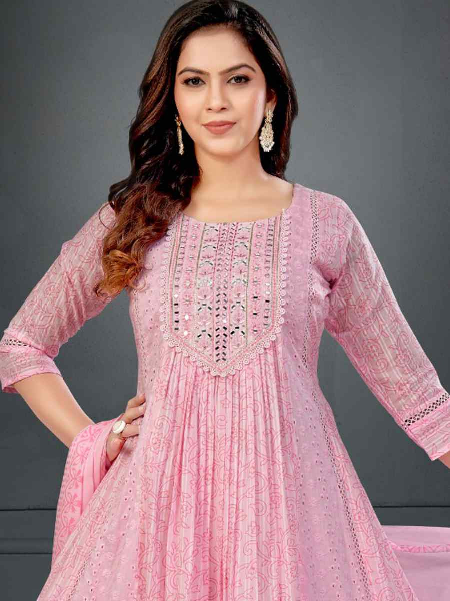 Green khadi Cotton Embroidery Party Wedding Festival Casual Ready Anarkali Salwar Kameez