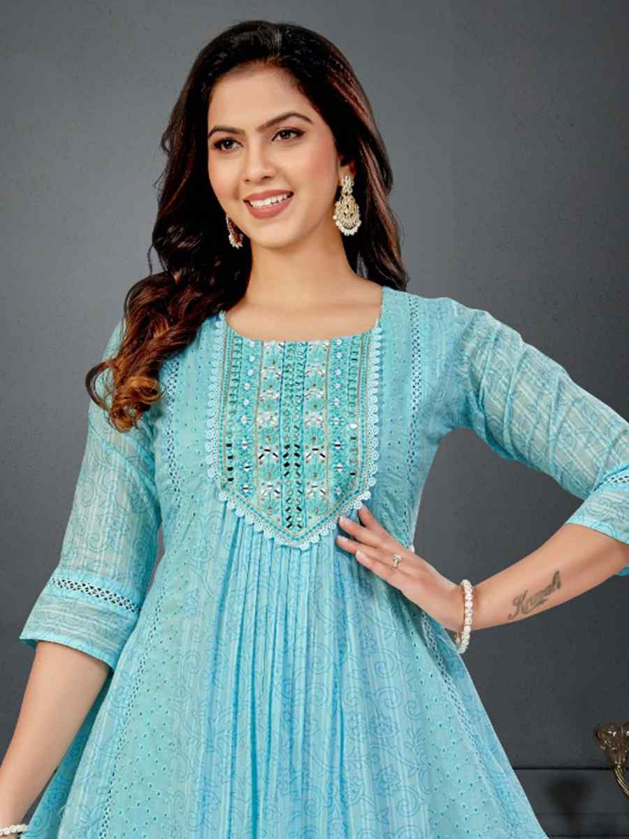 Green khadi Cotton Embroidery Party Wedding Festival Casual Ready Anarkali Salwar Kameez