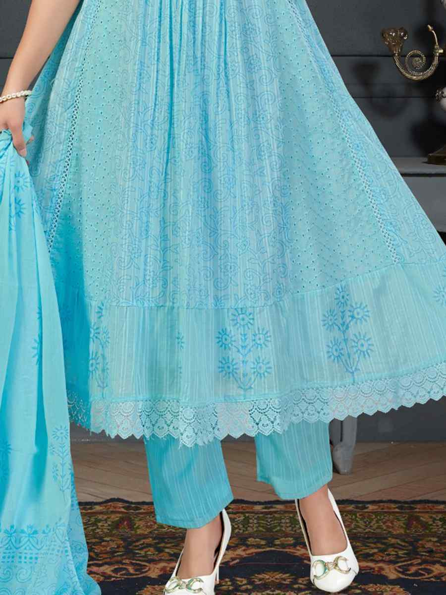 Green khadi Cotton Embroidery Party Wedding Festival Casual Ready Anarkali Salwar Kameez