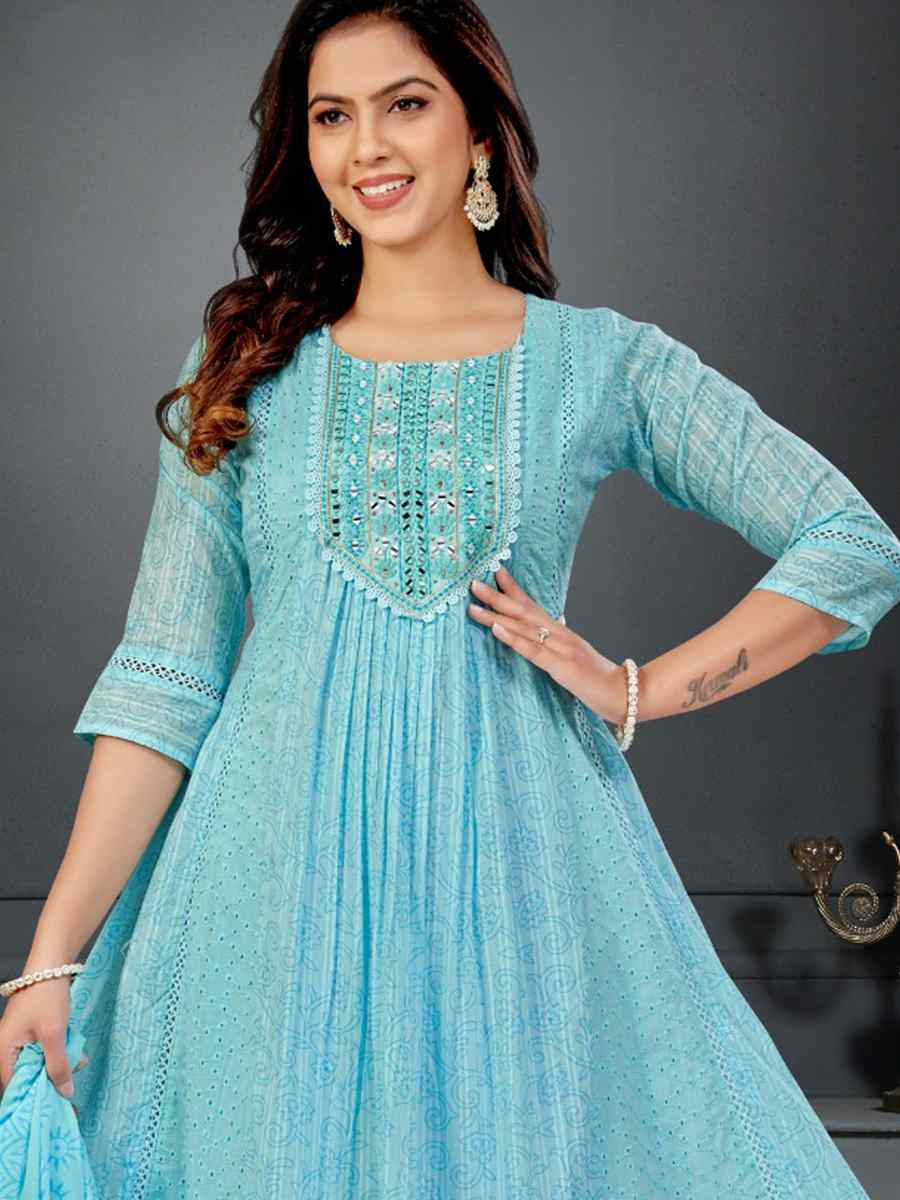 Green khadi Cotton Embroidery Party Wedding Festival Casual Ready Anarkali Salwar Kameez