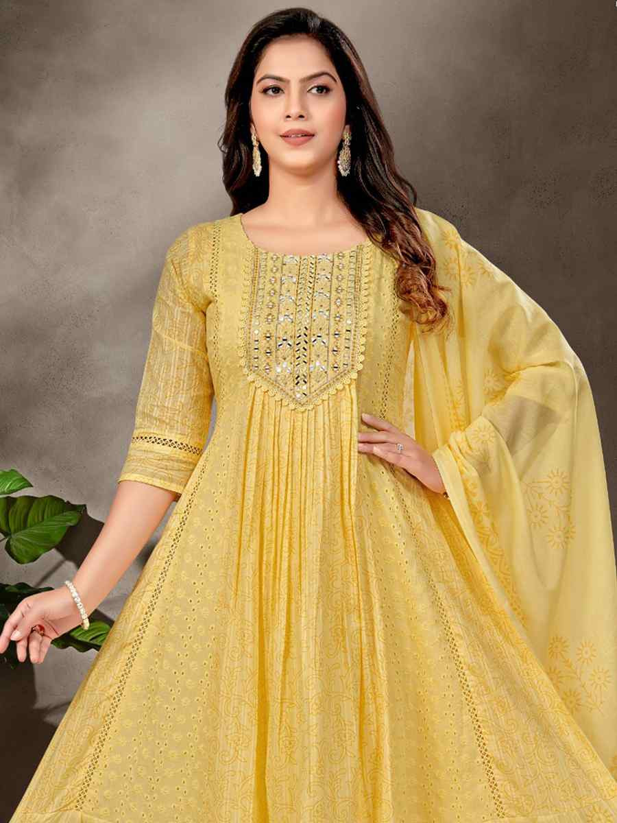 Green khadi Cotton Embroidery Party Wedding Festival Casual Ready Anarkali Salwar Kameez
