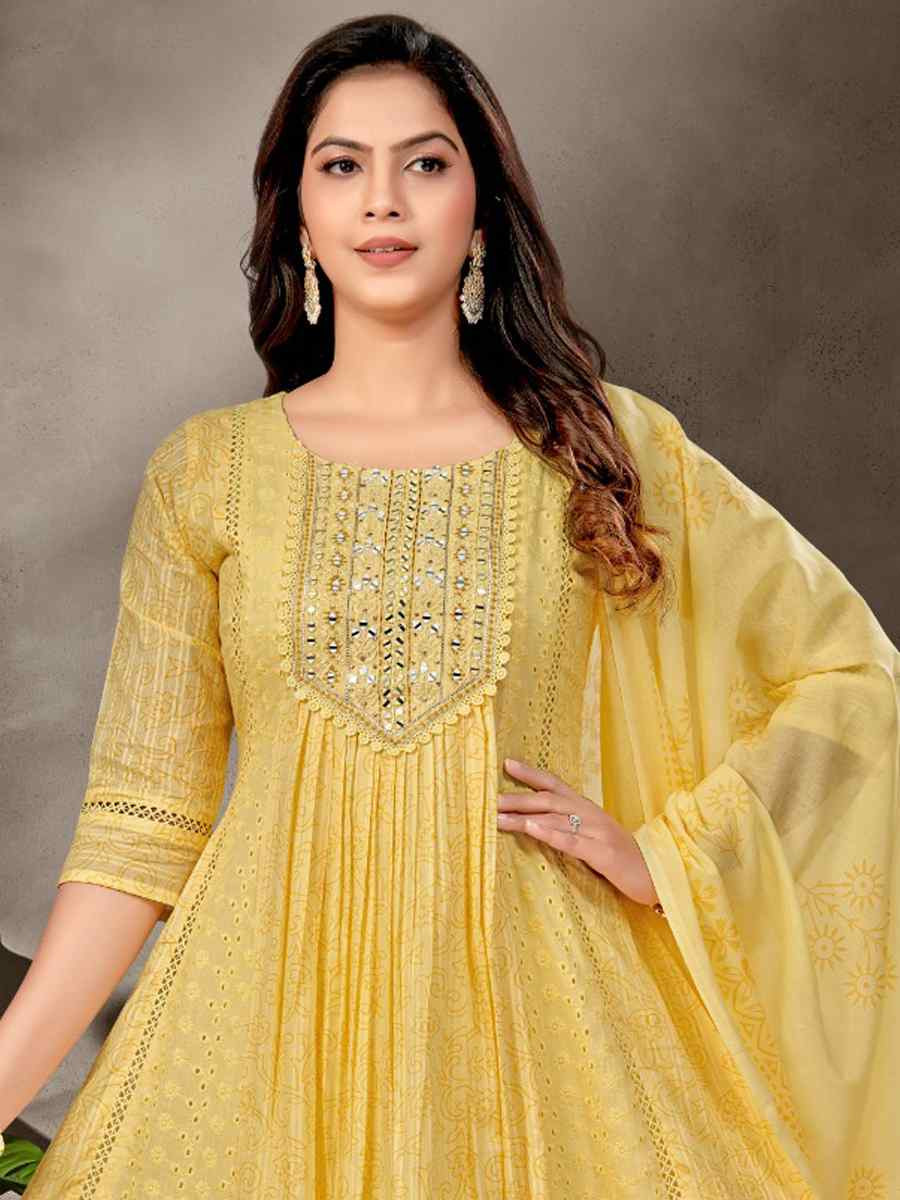 Green khadi Cotton Embroidery Party Wedding Festival Casual Ready Anarkali Salwar Kameez