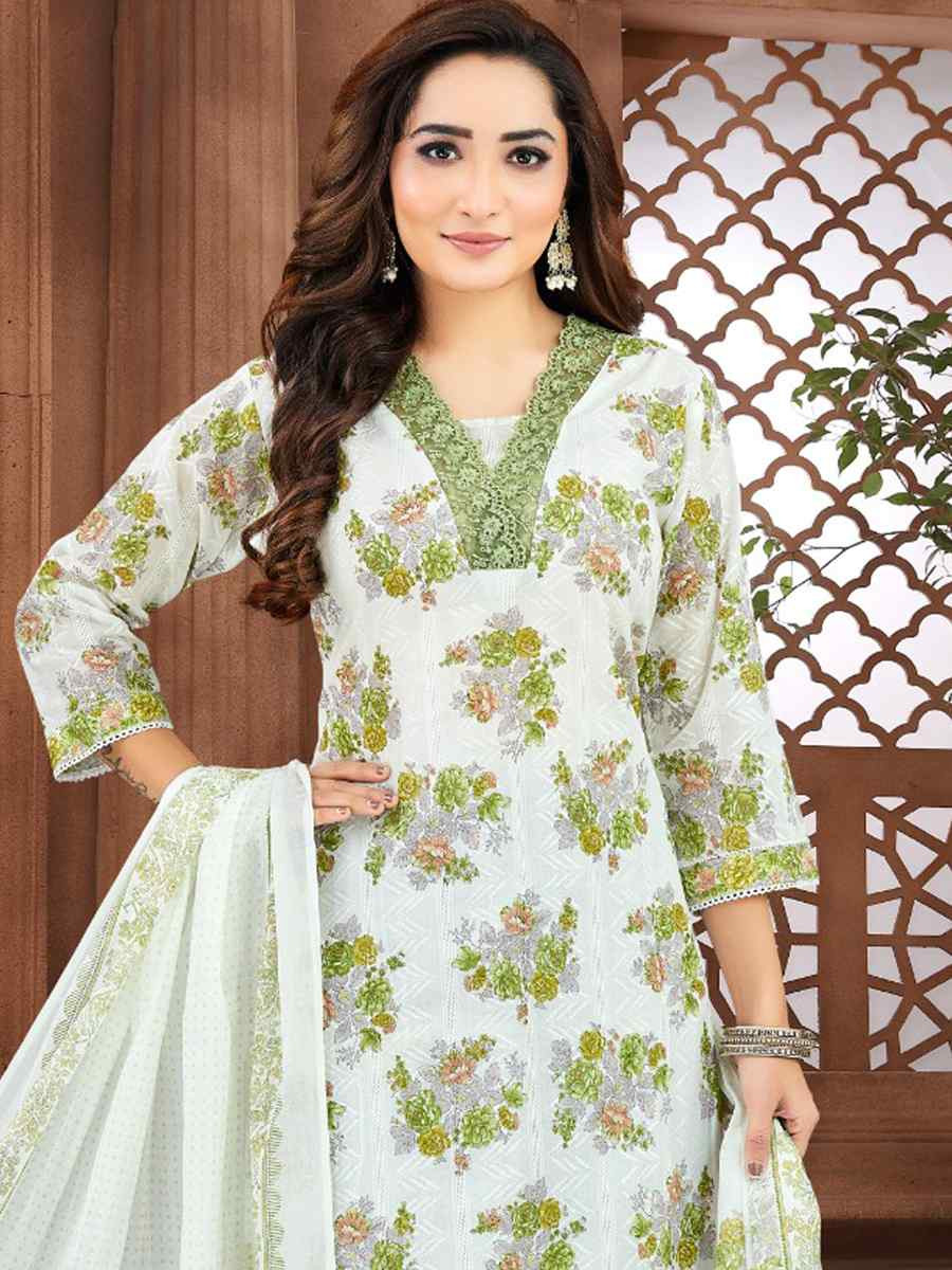 Green khadi Cotton Embroidery Party Wedding Festival Casual Ready Pant Salwar Kameez