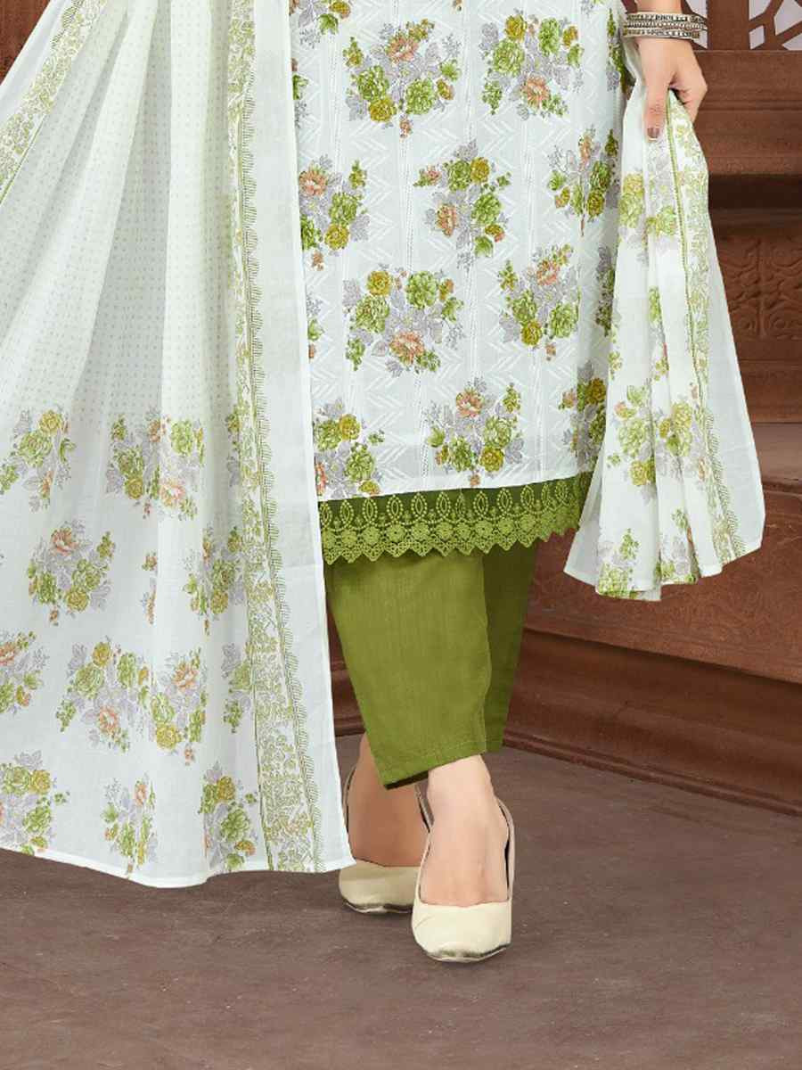 Green khadi Cotton Embroidery Party Wedding Festival Casual Ready Pant Salwar Kameez