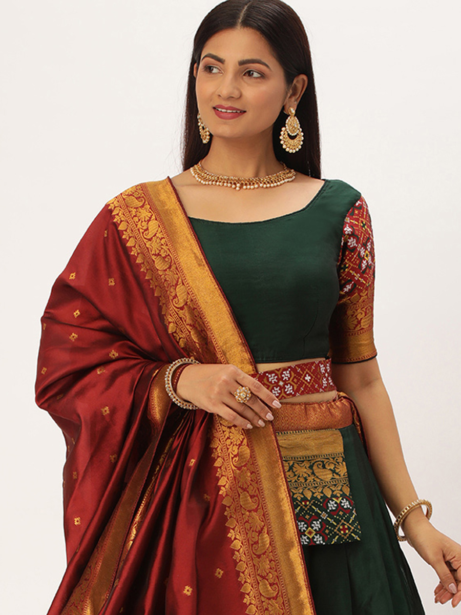 Green Lichi Silk Zari Festival Traditional Lehenga Choli