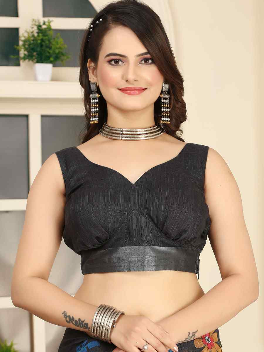 Green Linen Cotton Printed Casual Festival Wedding Fancy Classic Style Sarees