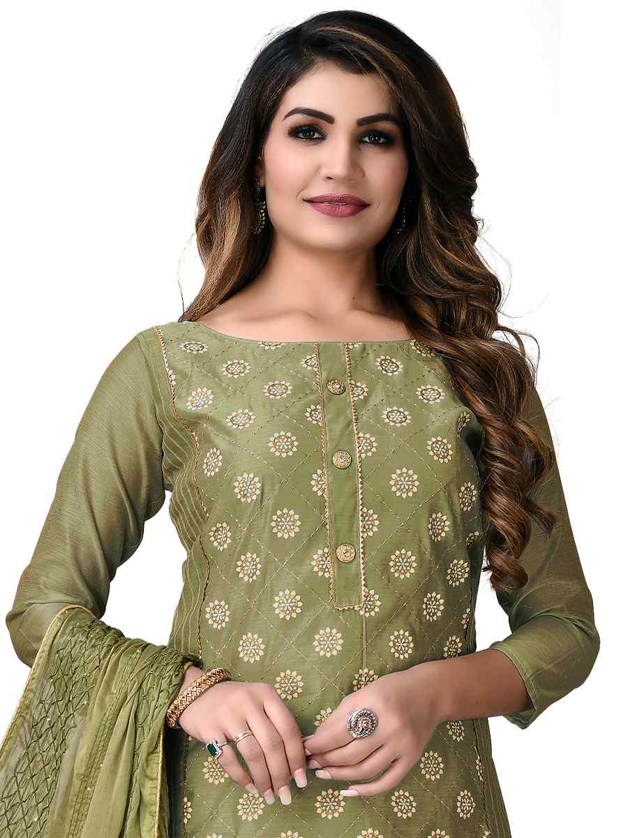 Green Modal Chanderi Embroidered Festival Wedding Palazzo Pant Salwar Kameez