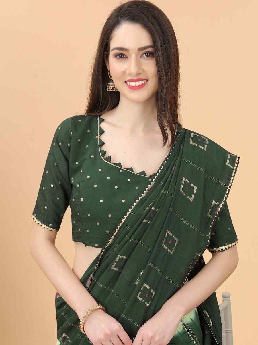 Green Modal Viscose Silk Printed Party Festival Contemporary Saree