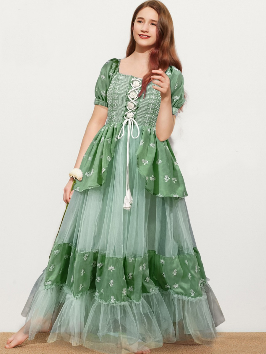 Green Muslin Soft Net Embroidered Festival Wedding Salwars Girls Wear