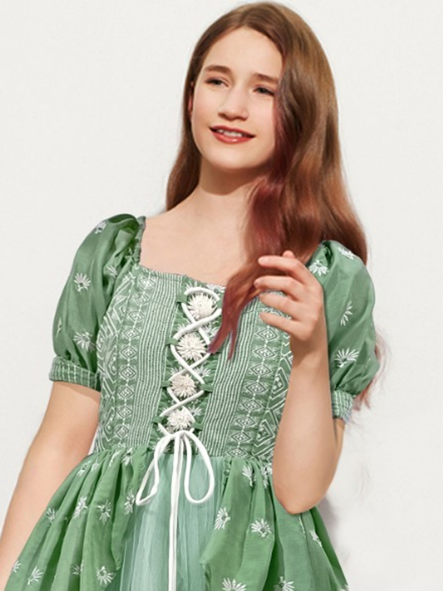 Green Muslin Soft Net Embroidered Festival Wedding Salwars Girls Wear