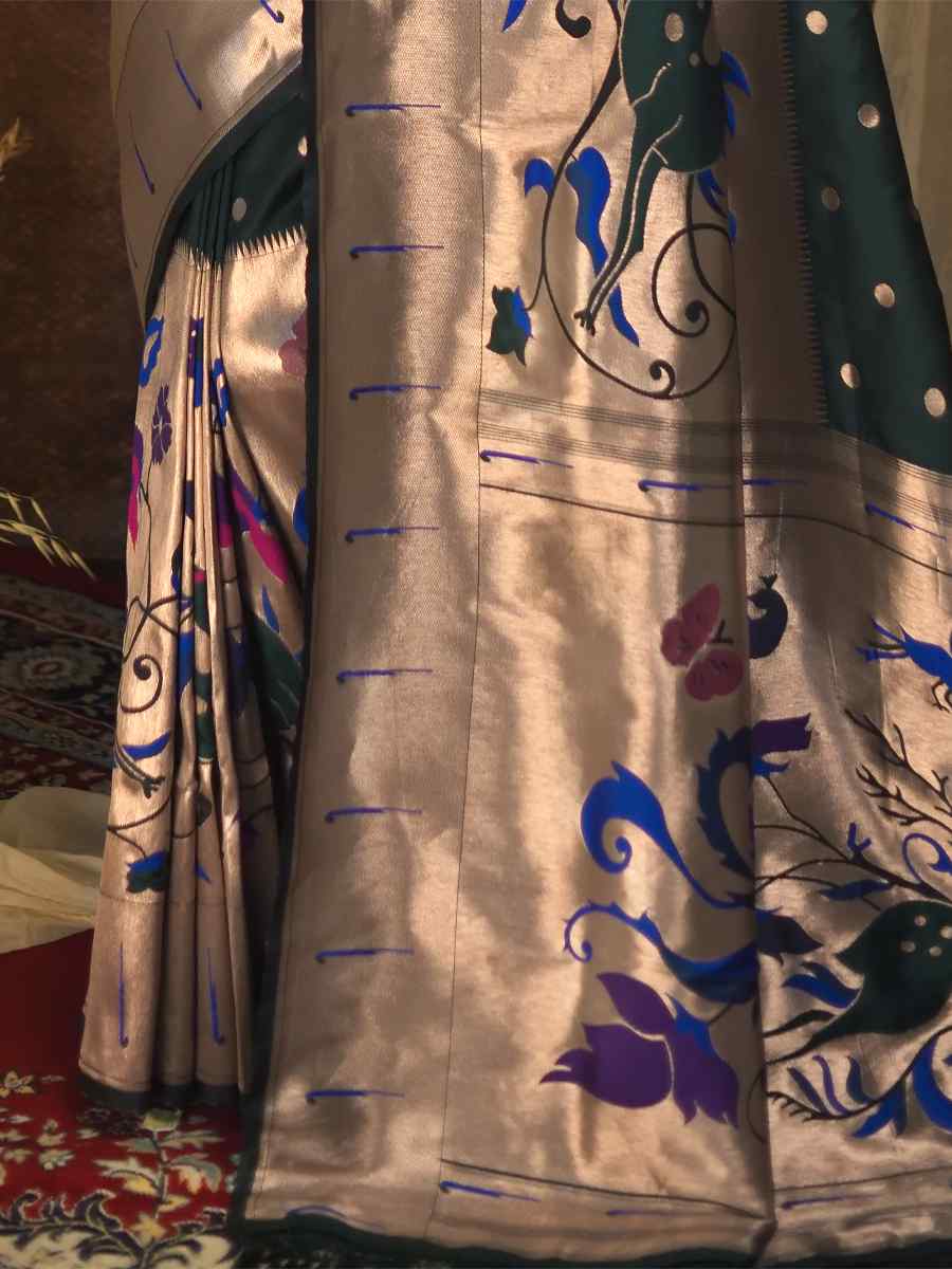 Green Paithani Silk Handwoven Wedding Festival Heavy Border Saree