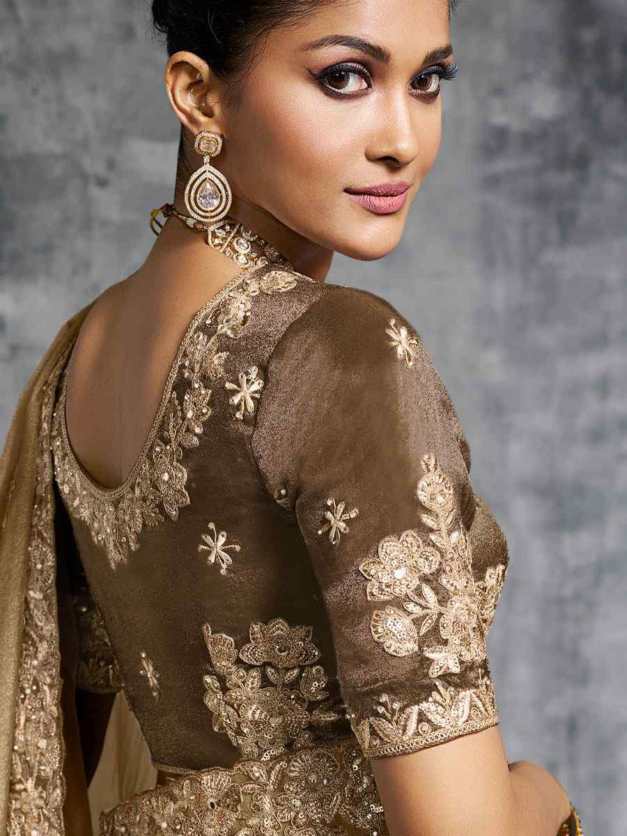 Green Premium Tissue Silk Embroidery Traditional Casual Reception Festival Wedding Fancy Heavy Border Saree