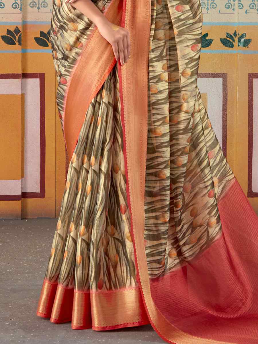 Green Pure Tissue Silk Handwoven Wedding Festival Heavy Border Saree