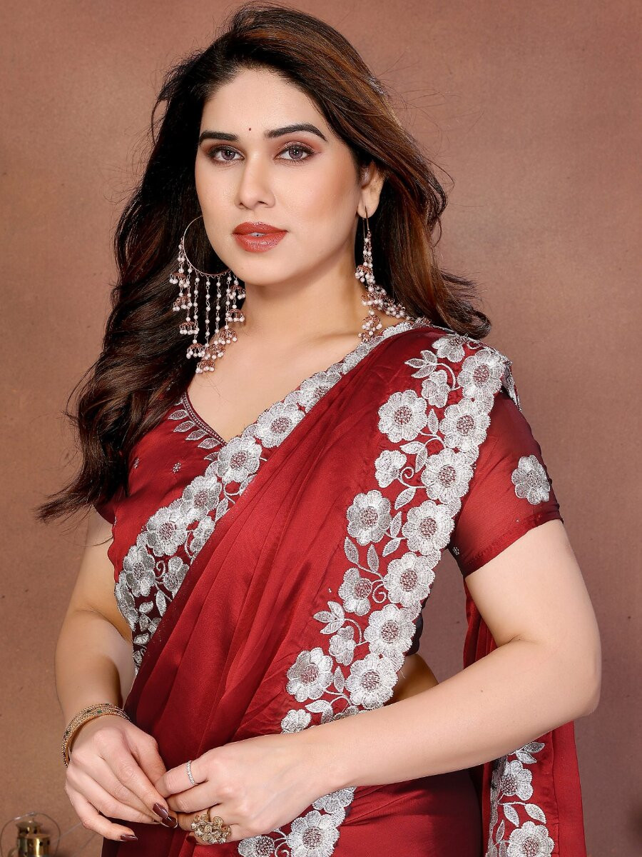 Green Rangoli Silk Embroidery Wedding Reception Party Festival Casual Heavy Border Sarees