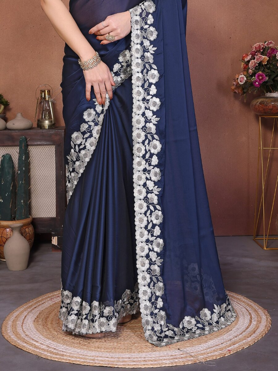 Green Rangoli Silk Embroidery Wedding Reception Party Festival Casual Heavy Border Sarees